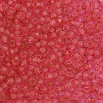 #6/0 ROCAILLES - APPROX 40G - TRANSPARENT SOLGEL PINK