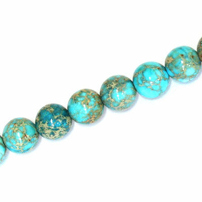 IMPERIAL JASPER BEADS DYED 10MM AQUA - 40 PCS