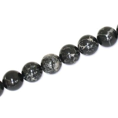 IMPERIAL JASPER BEADS DYED 10MM BLACK - 40 PCS