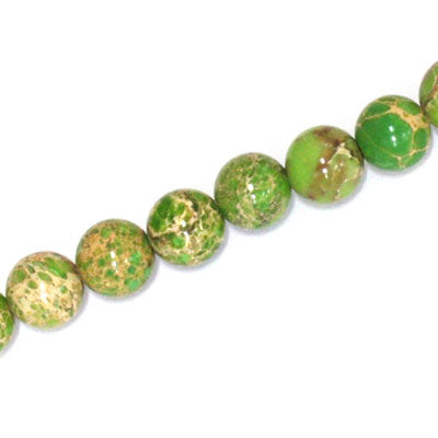 IMPERIAL JASPER BEADS DYED 10MM GREEN - 40 PCS