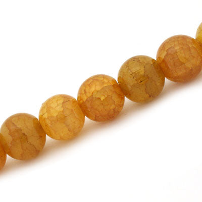 10 MM ROUND CRACKLE MIX / AMBER - 42 PCS