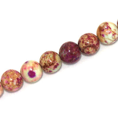 IMPERIAL JASPER BEADS DYED 10MM PINK / PURPLE - 40 PCS