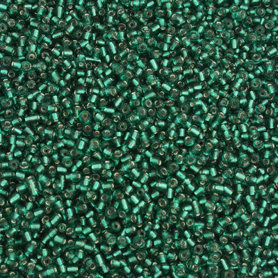 #11/0 SEED BEADS - APPROX 100G - SILVER LINED TEAL