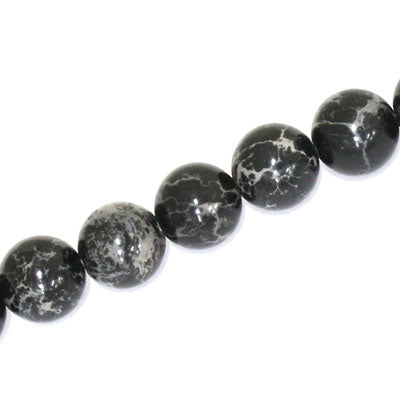 IMPERIAL JASPER BEADS DYED 12MM BLACK - 32 PCS