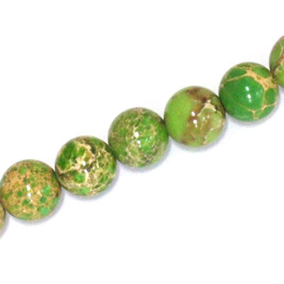 IMPERIAL JASPER BEADS DYED 12MM GREEN - 32 PCS