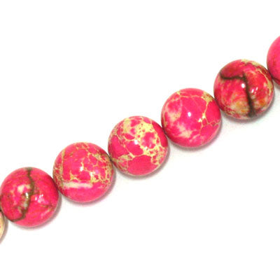 IMPERIAL JASPER BEADS DYED 12MM PINK - 32 PCS