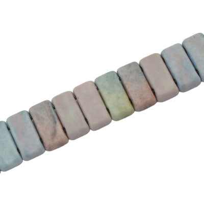 RAINBOW JASPER 2 HOLE 9 X 4 MM - 90 PCS