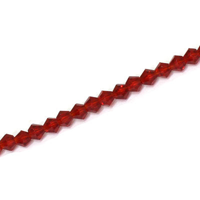 3MM CRYSTAL BI-CONE STRANDS - APPROX 145/PCS - DARK RED