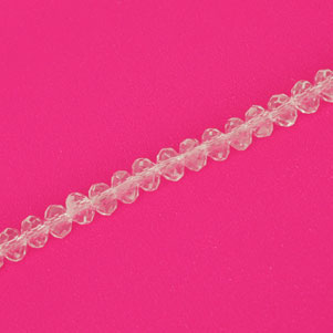 3.5 X 2.5 MM CRYSTAL RONDELLE BEADS CLEAR - APPROX 140 / PCS