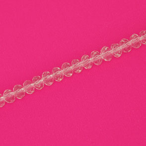 3.5 X 2.5 MM CRYSTAL RONDELLE BEADS LIGHT PINK - APPROX 140 / PCS