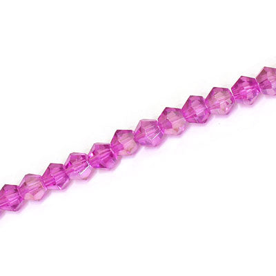 4MM CRYSTAL BI-CONE STRANDS - APPROX 98 PCS - PINK PURPLE