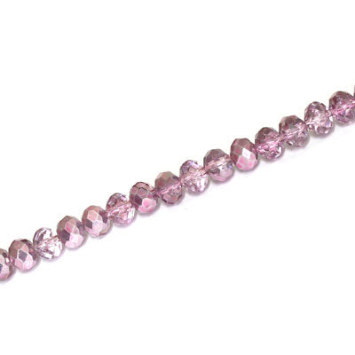 3.5 X 2.5 MM CRYSTAL RONDELLE BEADS CRYSTAL METALLIC PINK - APPROX 125 / PCS