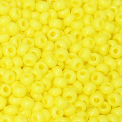 #6/0 ROCAILLES - APPROX 40G - OPAQUE BRIGHT YELLOW