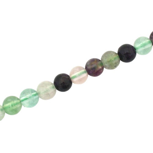 FLUORITE 6 MM ROUND MIX BEADS - APPROX 65 PCS