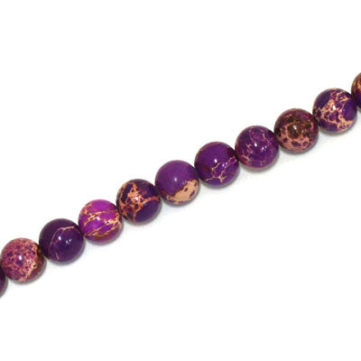 IMPERIAL JASPER BEADS DYED 6MM PURPLE - 60 PCS