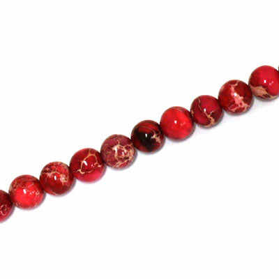 IMPERIAL JASPER BEADS DYED 6MM RED - 60 PCS