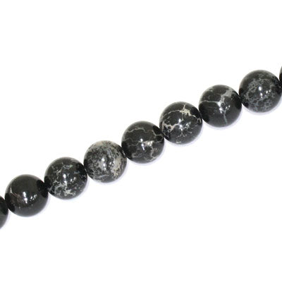 IMPERIAL JASPER BEADS DYED 8MM BLACK - 50 PCS