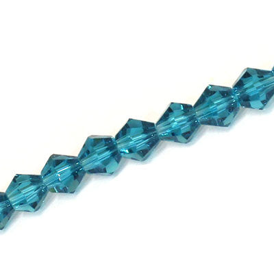 8MM CRYSTAL BI-CONE STRANDS - APPROX 40 / PCS - BLUE ZIRCON