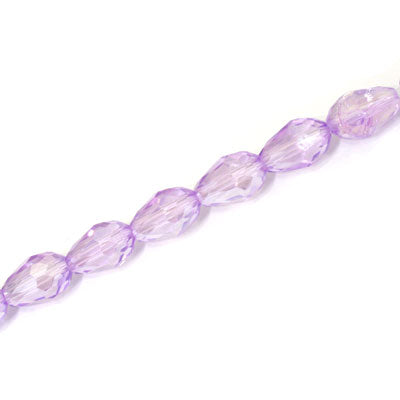 8 X 6 MM CRYSTAL TEARDROP BEADS LIGHT PURPLE - APPROX 65 PCS