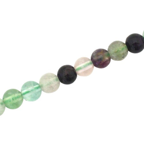 FLUORITE 8 MM ROUND MIX BEADS - APPROX 49 PCS