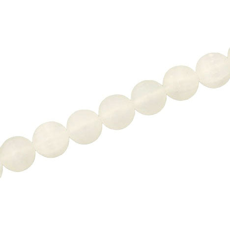 SELENITE 8 MM ROUND - APPROX 46 PCS