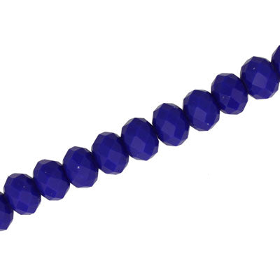 8 X 6 MM CRYSTAL RONDELLE BEADS OPAQUE ROYAL BLUE - APPROX 72 / PCS