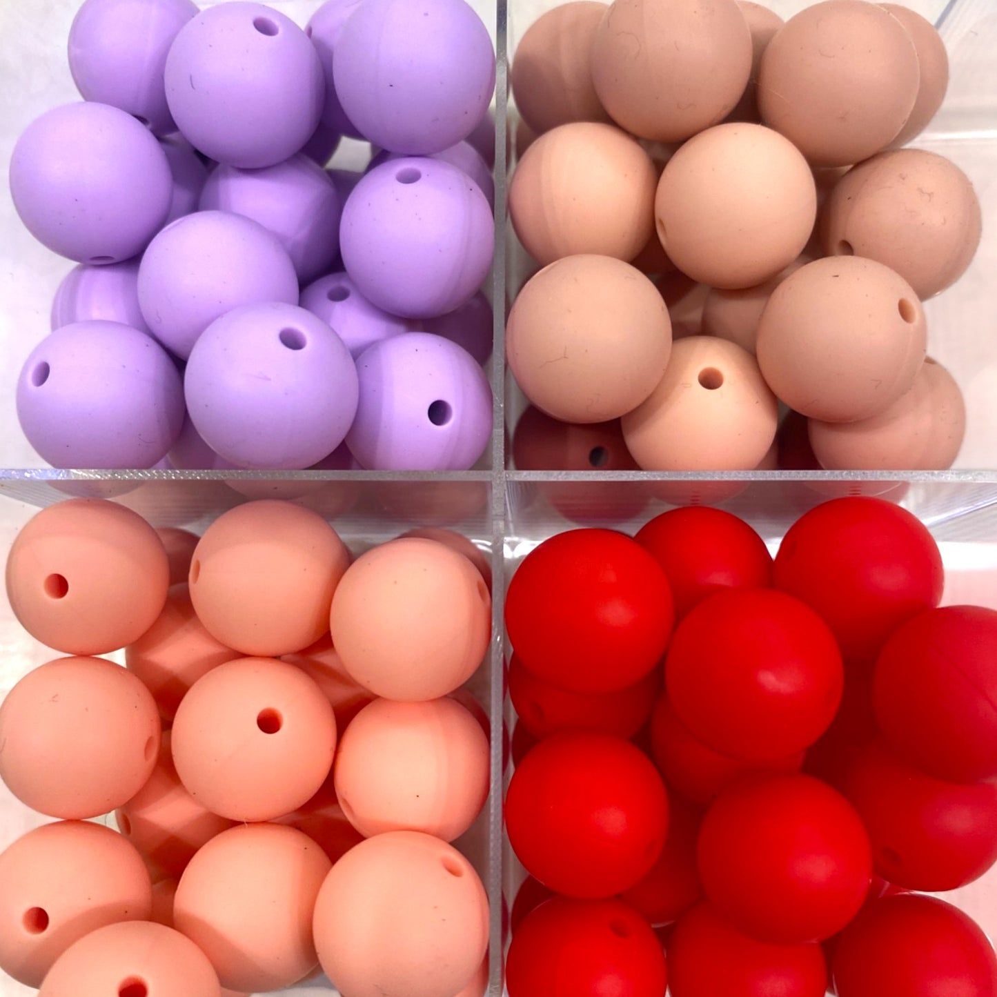 15 MM ROUND SILICONE BEADS - 5 PCS