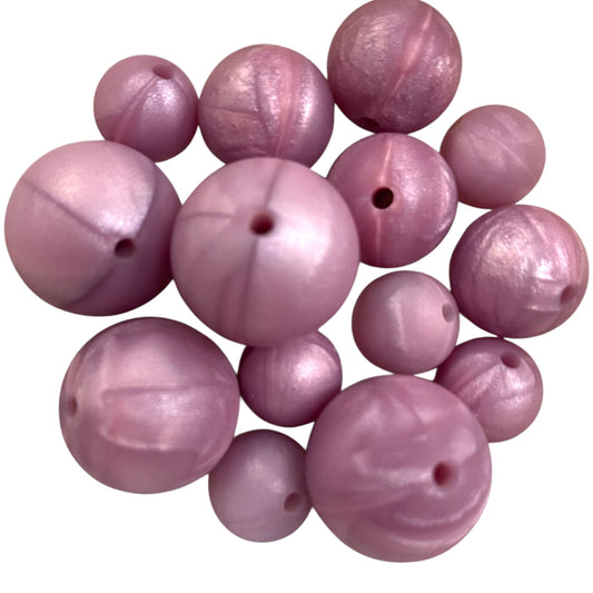 SILICONE BEADS - PURPLE SWIRL