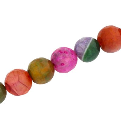 AGATE 12 MM FACETED ROUND MIX COLOURS - APPROX - 33 PCS