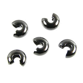 4 MM BLACK CRIMP COVERS - 60 PCS