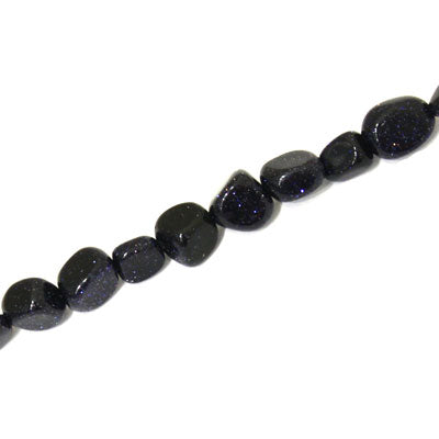 BLUE SANDSTONE IRREGULAR APPROX 6-8 MM - APPROX - 40 PCS (40CM STRAND)