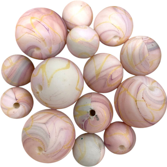 SILICONE BEADS - CANDY SWIRL