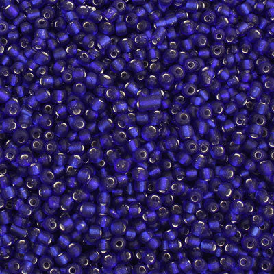 #8/0 SEED BEADS - APPROX 100G - SILVER LINED ROYAL BLUE
