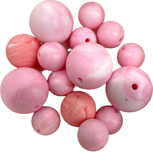 SILICONE BEADS - COTTON CANDY