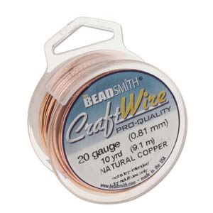 20  GAUGE NATURAL COPPER ROUND BEADSMITH NON-TARNISH WIRE 10YD