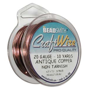 20  GAUGE ANTIQUE COPPER ROUND BEADSMITH NON-TARNISH WIRE 10YD