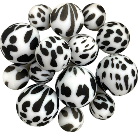 SILICONE BEADS - DALMATION