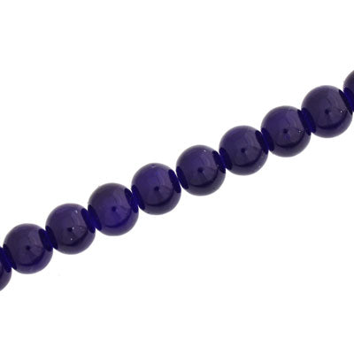 6 MM ROUND GLASS BEADS DARK BLUE - 145 PCS