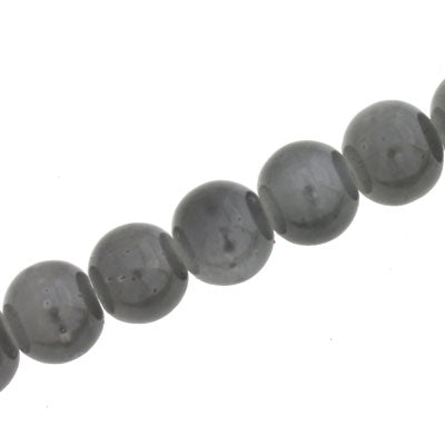 10 MM ROUND GLASS BEADS GREY - 82 PCS