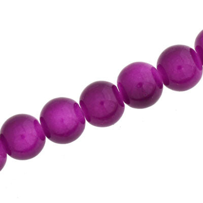 10 MM ROUND GLASS BEADS PURPLE - 82 PCS