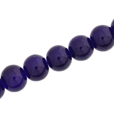 10 MM ROUND GLASS BEADS DARK BLUE - 82 PCS