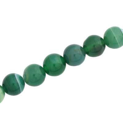 AGATE GREEN 10 MM ROUND - APPROX - 38 PCS