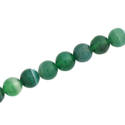 AGATE GREEN 8 MM ROUND - APPROX - 48 PCS