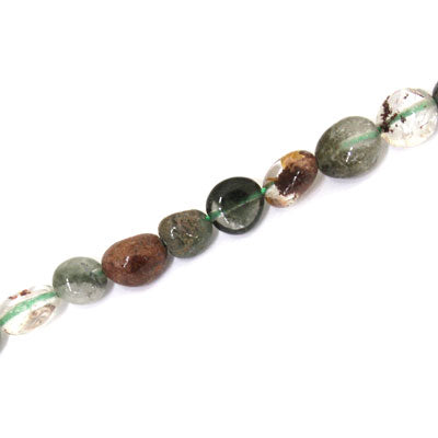 GREEN PHANTOM QUARTZ IRREGULAR APPROX 6-8 MM - APPROX - 40 PCS (40CM STRAND)