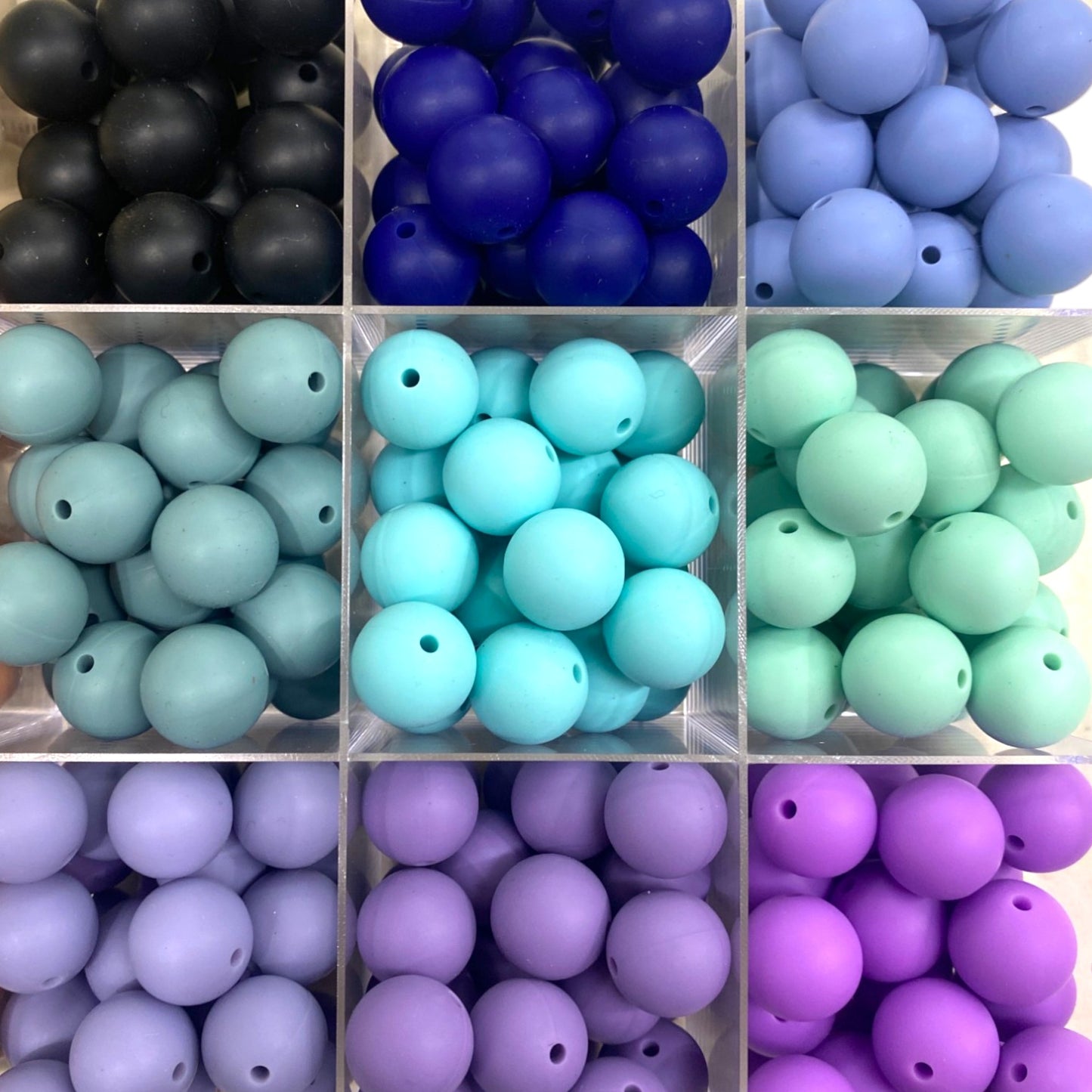 15 MM ROUND SILICONE BEADS - 5 PCS