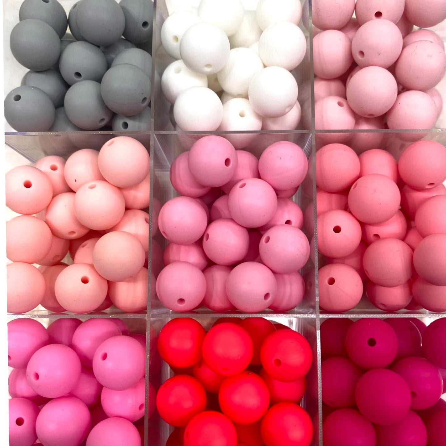 15 MM ROUND SILICONE BEADS - 5 PCS