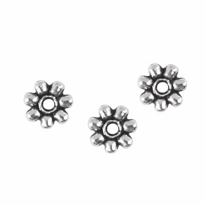 8 MM SILVER DAISY SPACERS - 50 PCS