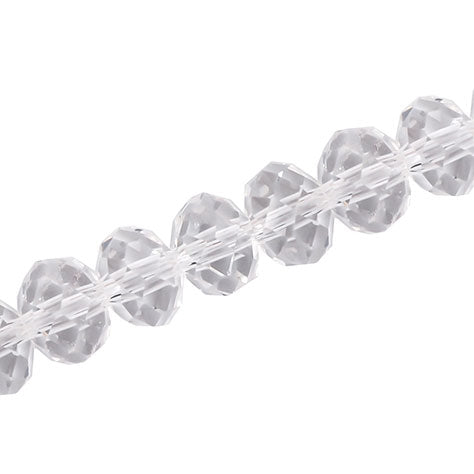 14 X 10 MM CRYSTAL RONDELLE BEADS CLEAR - APPROX 60 / PCS