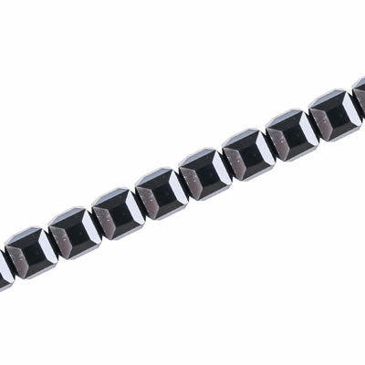 6 MM CRYSTAL CUBE BEADS HEMATITE - 100 PCS