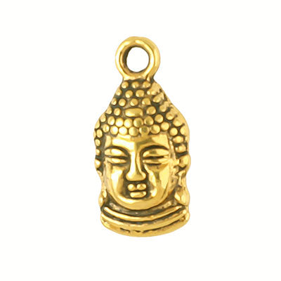 BUDDHA HEAD CHARM 16 MM GOLD - 20 PCS